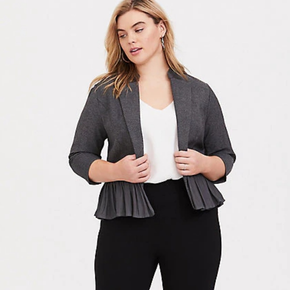 Torrid Grey Ponte Peplum Jacket BNWT Blazer